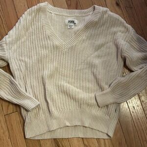 PINK Brand V Neck Long‎ Sleeve Light Pink Sweater Size Small